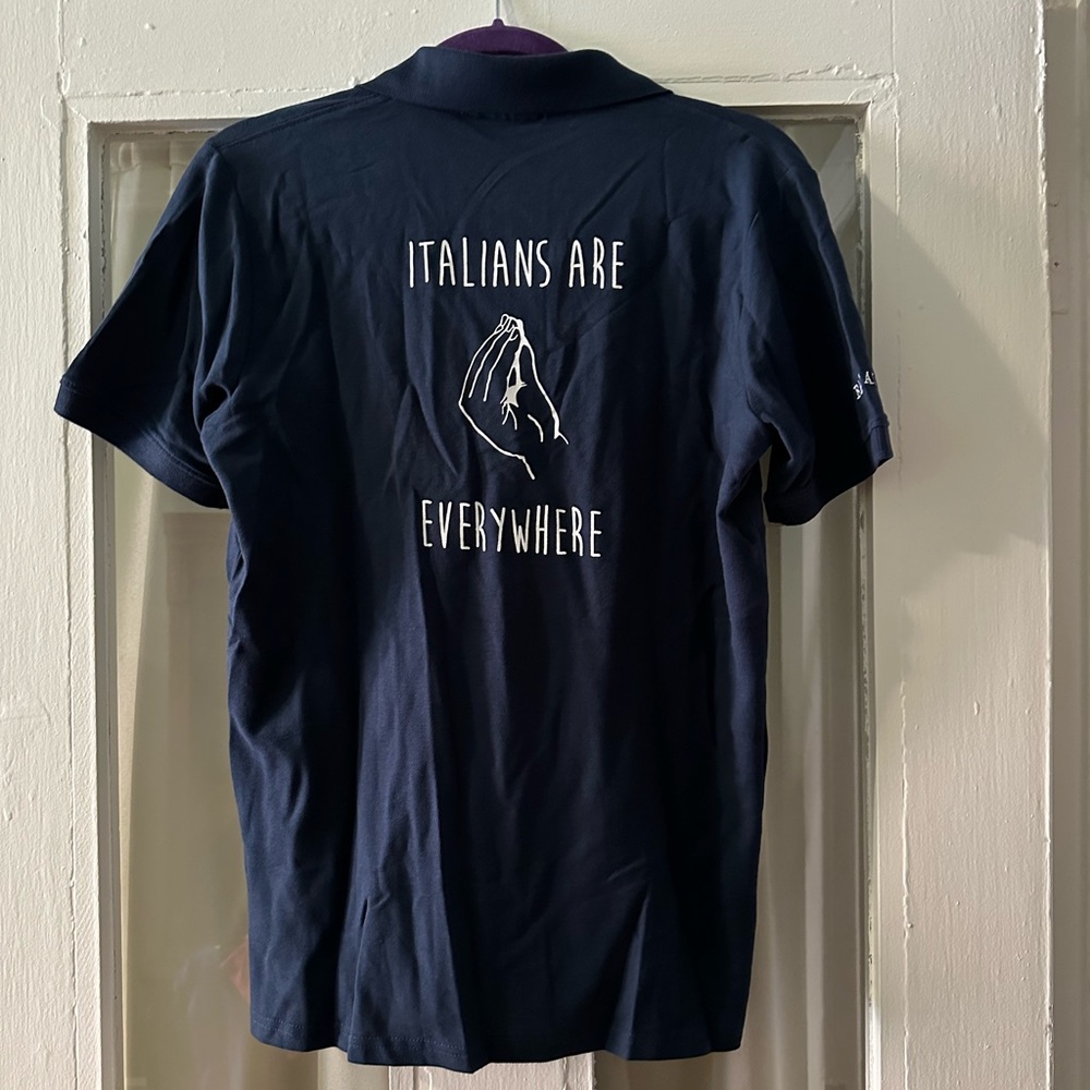 Eataly NY Store “Italians Are Everywhere” Navy Blue Cotton Men's Polo Shirt